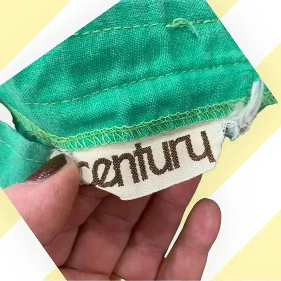 Vintage 1970's green cotton button front with pockets  A-line Skirt - Picture 7 of 9